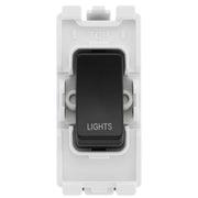 BG Evolve Black RRLTPCDB 20 Amp Double Pole Appliance Grid Switch Labelled Lights by British General (BG-RRLTPCDB+RPCDB30)