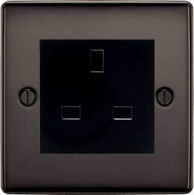 BG Nexus Metal Black Nickel 13A Unswitched Socket NBN23B by British General (BG-NBN23B)