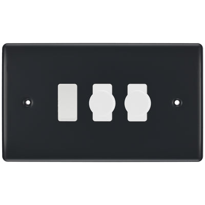 BG Part M 3 Gang Switch 2x Intelligent Dual Mode Dimmer 1x 2 Way Custom Grid