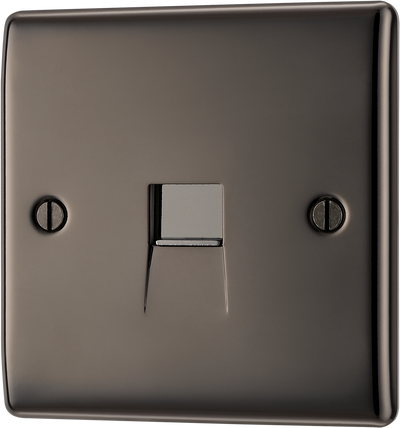 BG NBNBTM1 Nexus Metal Black Nickel 1 Gang Master Telephone Socket