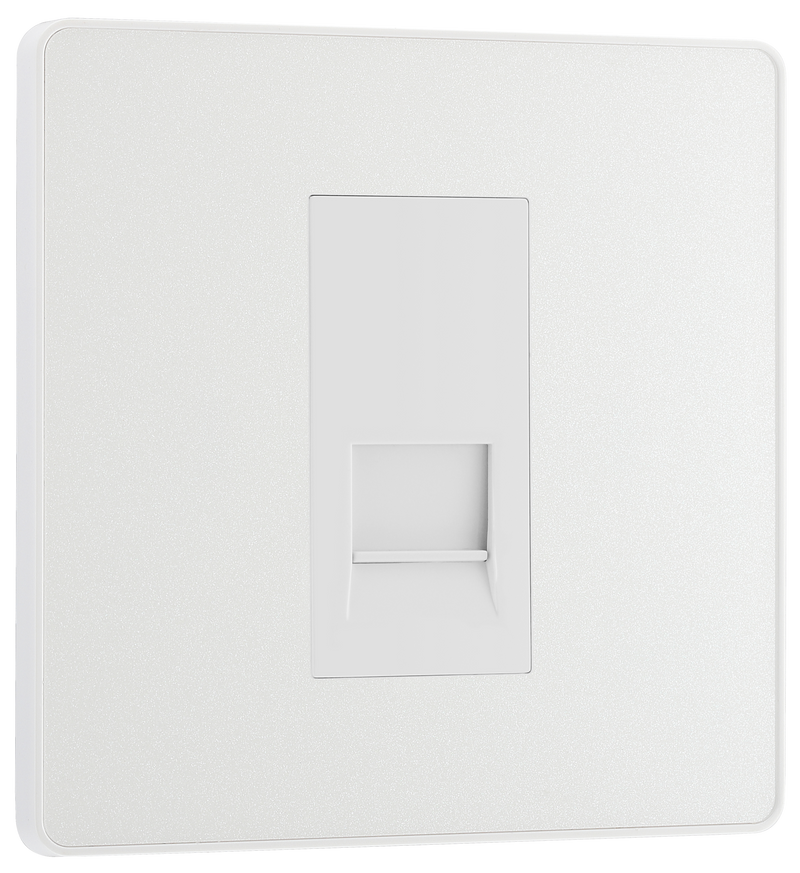 BG PCDCLBTS1W Pearlescent White Evolve 1 Gang Secondary Telephone Outlet - White Insert