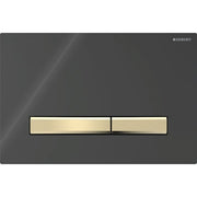 Geberit Sigma50 Square WC Dual Flush Plate - Black & Brass Black - 115.672.DW.2 by Geberit (Geberit-115.672.DW.2)