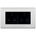 BG Screwless Brushed Steel 4 Gang 13A Unswitched Socket - FBS4GUSSB