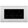 BG Screwless Brushed Steel 4 Gang 13A Unswitched Socket - FBS4GUSSB by British General (BG-FBS4GUSSB)