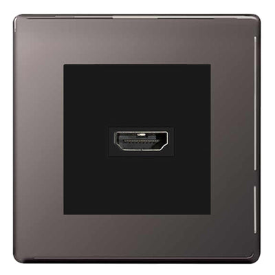 BG Nexus Screwless Black Nickel HDMI Socket Black insert by British General (BG-EMHDMIB+FBNEMS2)