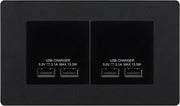 BG Evolve Matt Black 4G Euro Plate with 2X USB-A Dual Chargers – Black Insert by British General (BG-PCDMBEMR4B+EMUSB3B)