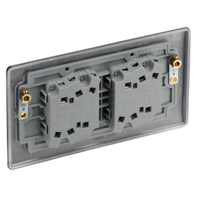 BG Nexus Antique Brass 4 Gang 20A 16AX 2 Way Light Switch NAB44 with 35mm Steel Back Box