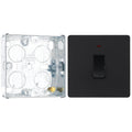 BG Evolve Matt Black 20A 2 Pole LED Switch PCDMB31B with 25mm Steel Back Box