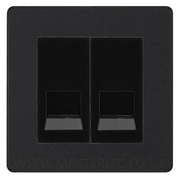 BG Evolve Matt Black Double Master Telephone Socket – Black Insert by British General (BG-PCDMBBTM2B)