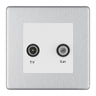 BG Screwless Brushed Steel TV & Satellite Socket FBSTVSATW by British General (BG-FBSTVSATW)