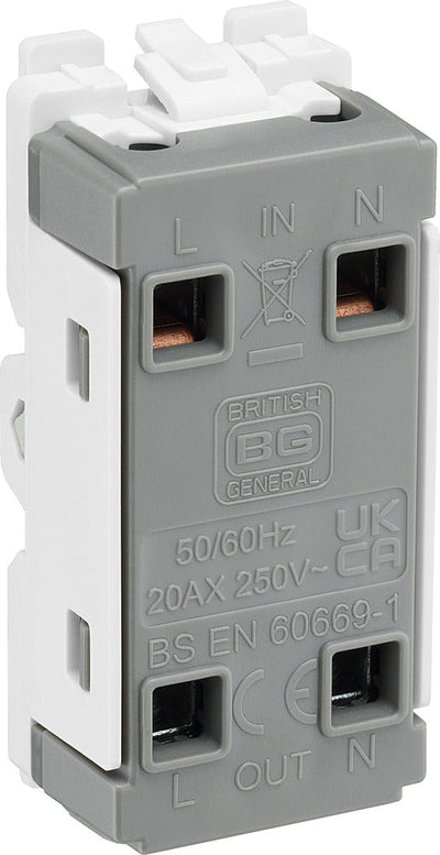 BG RFB30 Nexus Grid | Matt Black | 20AX 2 Pole Switch Module by British General (BG-RFB30-1)