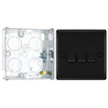 BG Nexus Matt Black 20A 16AX 2 Way Triple Light Switch NFB43 with 25mm Steel Back Box
