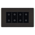 BG Nexus Screwless Black Nickel Quad Secondary Touch Dimmer Switch Black Inserts FBNTDS4B