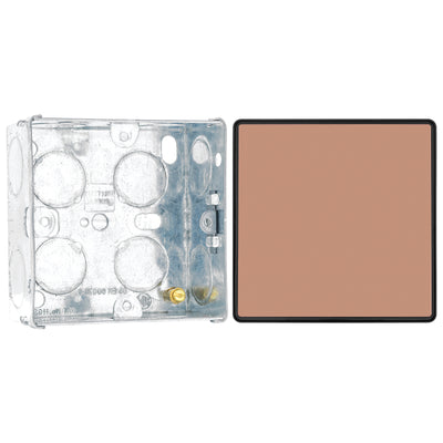 BG Evolve Polished Copper 2 Way Single Edge to Edge Rocker Switch PCDCP12EB with 35mm Steel Back Box