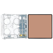 BG Evolve Polished Copper 2 Way Single Edge to Edge Rocker Switch PCDCP12EB with 35mm Steel Back Box