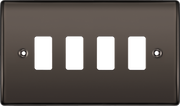BG Electrical RNBN4 Nexus Grid Black Nickel Front Plate 4 Module by British General (BG-RNBN4-Shopify-SA_1)