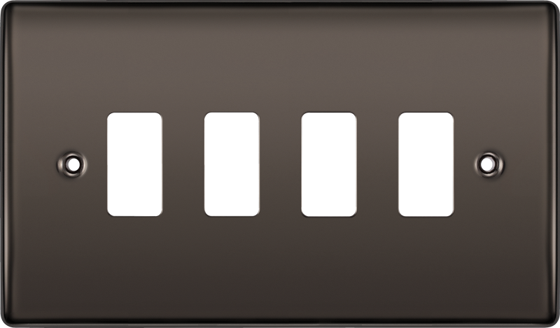 BG Electrical RNBN4 Nexus Grid Black Nickel Front Plate 4 Module