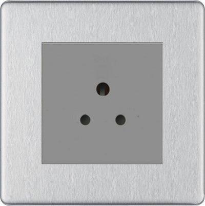 BG Nexus Screwless Brushed Steel 5A Unswitched Socket FBS29MG by British General (BG-FBS29MG)