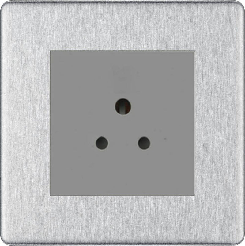 BG Nexus Screwless Brushed Steel 5A Unswitched Socket FBS29MG