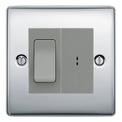 BG Nexus Polished Chrome 20A Secret Key Switch with 20A Double Pole Switch - Grey Insert