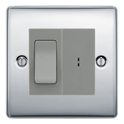 BG Nexus Polished Chrome 20A Secret Key Switch with 20A Double Pole Switch - Grey Insert