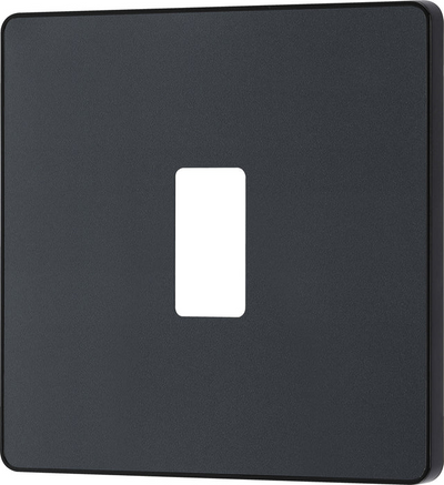 BG RPCDMG1B Evolve Grid Matt Grey 1 Module Square Front Plate - Black Trim