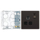 BG Screwless Black Nickel 13A Single Socket FBN21B with 35mm Steel Back Box
