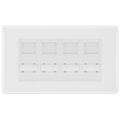 BG White Moulded 4 Gang RJ45 CAT6 Data Socket White Inserts