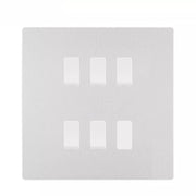 BG Evolve Brushed Steel 5-Gang Intermediate Light Switch | Screwless Design + Back Box by British General (BG-EVOLVE-BS-5G-CUSTOM-5x-INT-SWITCH)