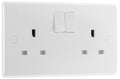 BG 822 Moulded Round Edge | White | 2 Gang 13A 1 Pole Switched Socket