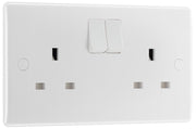 BG 822 Moulded Round Edge | White | 2 Gang 13A 1 Pole Switched Socket by British General (BG-822)