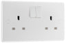 BG 822 Moulded Round Edge | White | 2 Gang 13A 1 Pole Switched Socket by British General (BG-822)