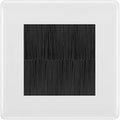 BG Nexus White Single 2 Gang Brush Cable Entry Wall Plate | Black Insert