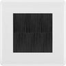 BG Nexus White Single 2 Gang Brush Cable Entry Wall Plate | Black Insert by British General (BG-8EMS2+EMFO)