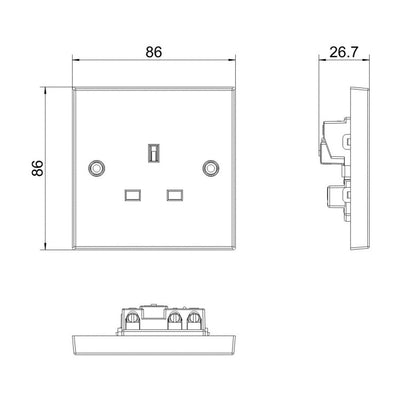 BG 923 Moulded Square Edge | White | 1 Gang 13A Unswitched Socket by British General (BG-923)