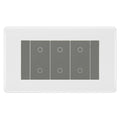 BG Nexus White Moulded Triple Secondary Touch Dimmer Switch - Grey Insert