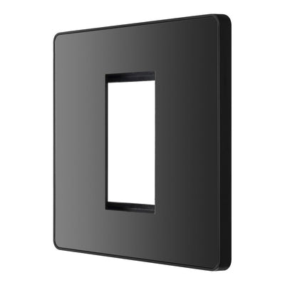 BG Evolve Black Chrome Single Secondary Telephone Socket, Screw Terminal - Black Insert