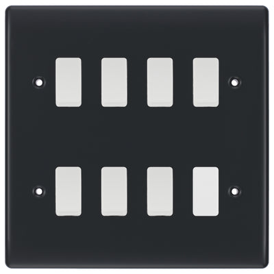 BG Part M 7 Gang Light Switch Custom Grid with Back Box Included by British general