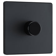 BG Evolve PCDMG81B Matt Grey 1 Gang 200W Dimmer Switch - Black Insert by British General (BG-PCDMG81B-Shopify-SA_1)