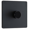 BG Evolve PCDMG81B Matt Grey 1 Gang 200W Dimmer Switch - Black Insert by British General (BG-PCDMG81B-Shopify-SA_1)
