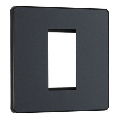 BG Evolve Matt Grey Single Secondary Telephone Socket, Screw Terminal - Black Insert