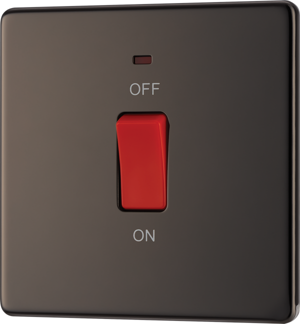 FBN74 Front - This 45A double pole switch with indicator from British General is ideal for use with cookers and ovens.