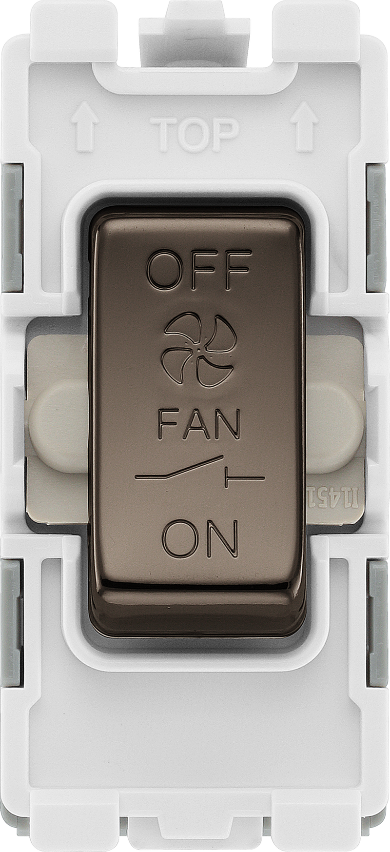 BG Electrical RBN15 Nexus Grid Black Nickel 3 Pole Fan Isolator Module 10A