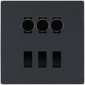 BG Evolve Matt Grey 6 Gang Switch 3x Trailing Edge LED Dimmer 3x Intermediate Custom Grid Switch
