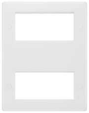 BG 8EM8 Round Edge | White | 2x 4 Module Double Stack Quad Euro Module Faceplate by British General (BG-8EM8)