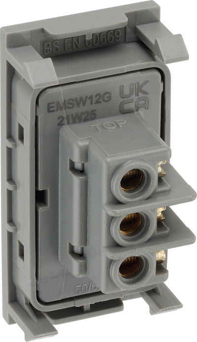 BG EMSW12G Euro Module 20AX 2-Way Switch - Grey by British General (BG-EMSW12G)
