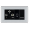 BG Screwless Polished Chrome TV/FM/SAT + Return & 1 Gang Tel - Screened Triplex Socket FPC68B by British General (BG-FPC68B)