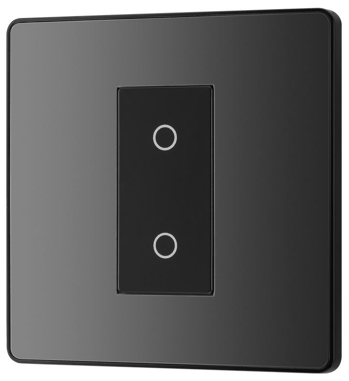 PCDBCTDM1B Front - This Evolve Black Chrome single master trailing edge touch dimmer allows you to control your light levels and set the mood.