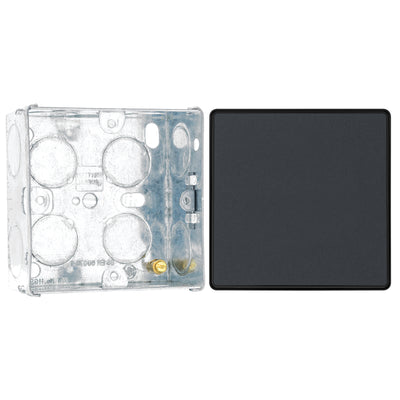 BG Evolve Matt Grey 2 Way Single Edge to Edge Rocker Switch PCDMG12EB with 35mm Steel Back Box