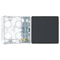 BG Evolve Matt Grey 2 Way Single Edge to Edge Rocker Switch PCDMG12EB with 35mm Steel Back Box